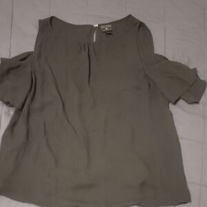 Worthington Windsor Black Cold-Shoulder Blouse